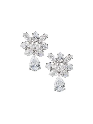 Marquise and Pear CZ Cluster Earrings