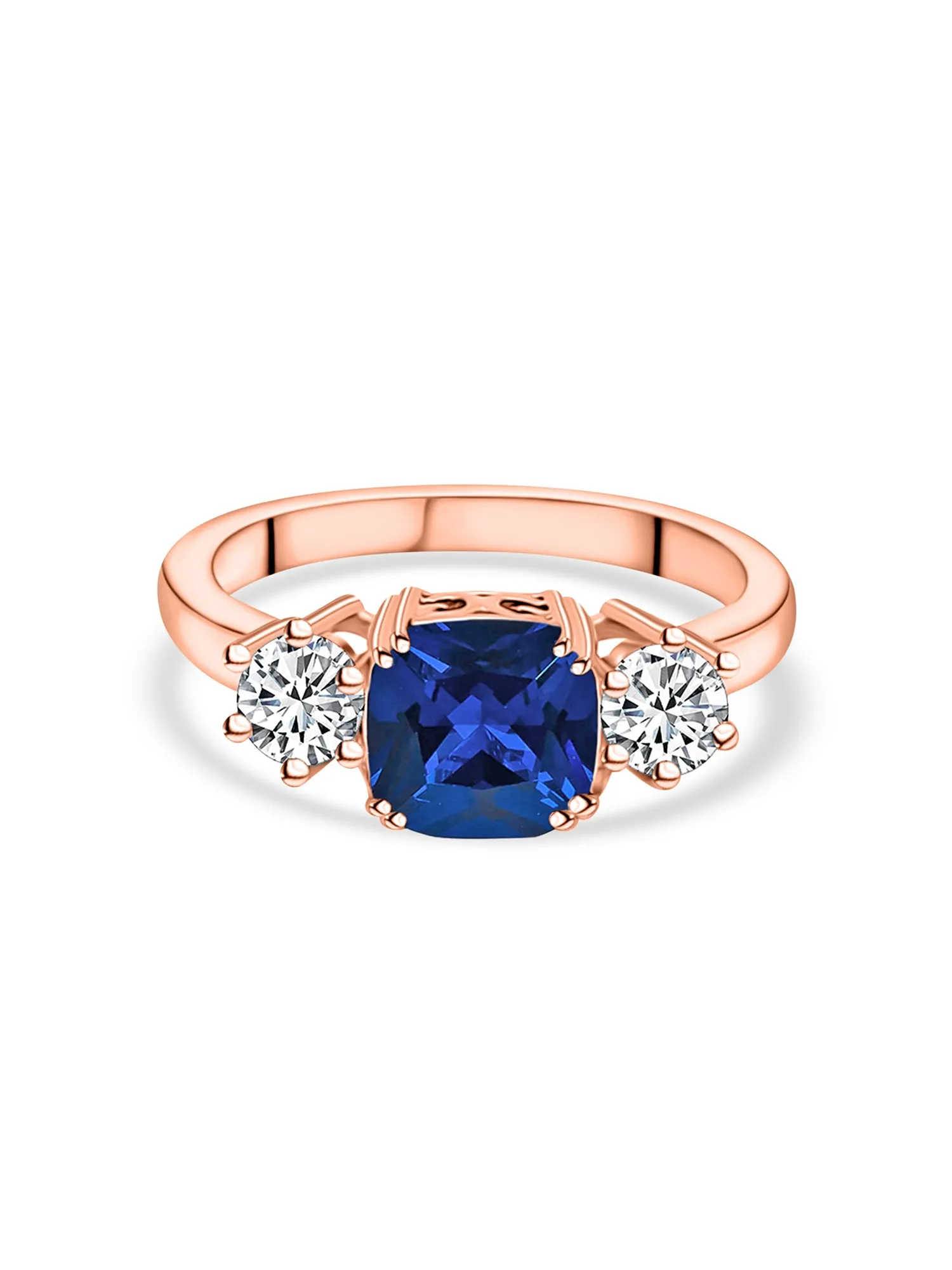 Meghan Markle Blue Sapphire Ring in Rose Gold