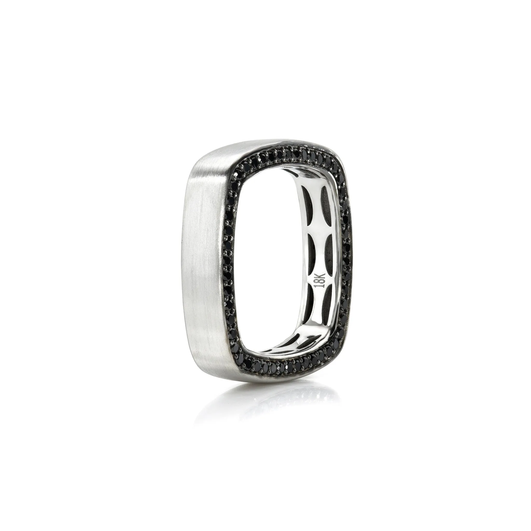 Men's 12 Wishes Square Black Diamond Ring