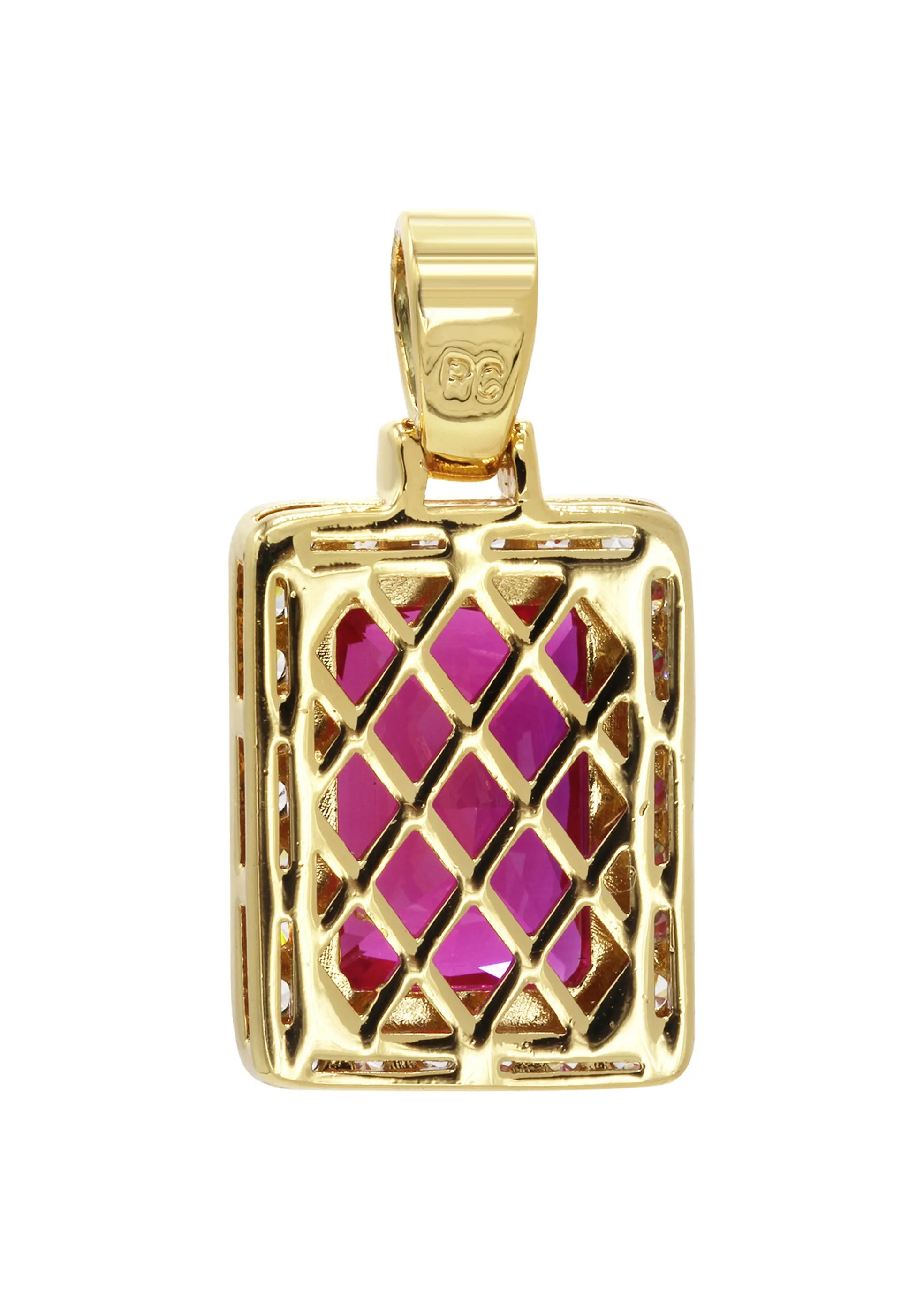 Mens Gold Ruby Pendant | 6 Grams