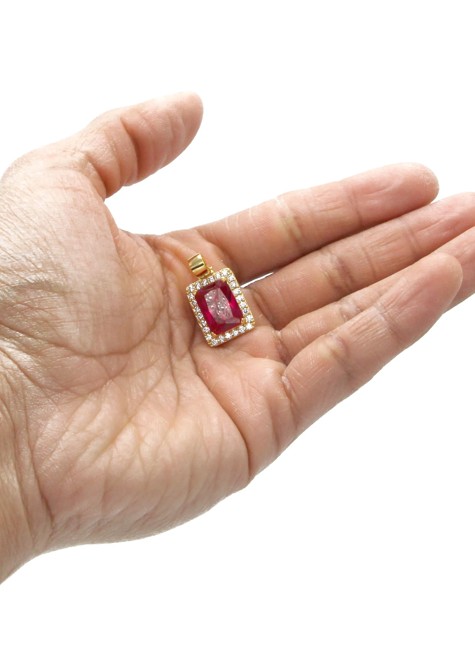 Mens Gold Ruby Pendant | 6 Grams