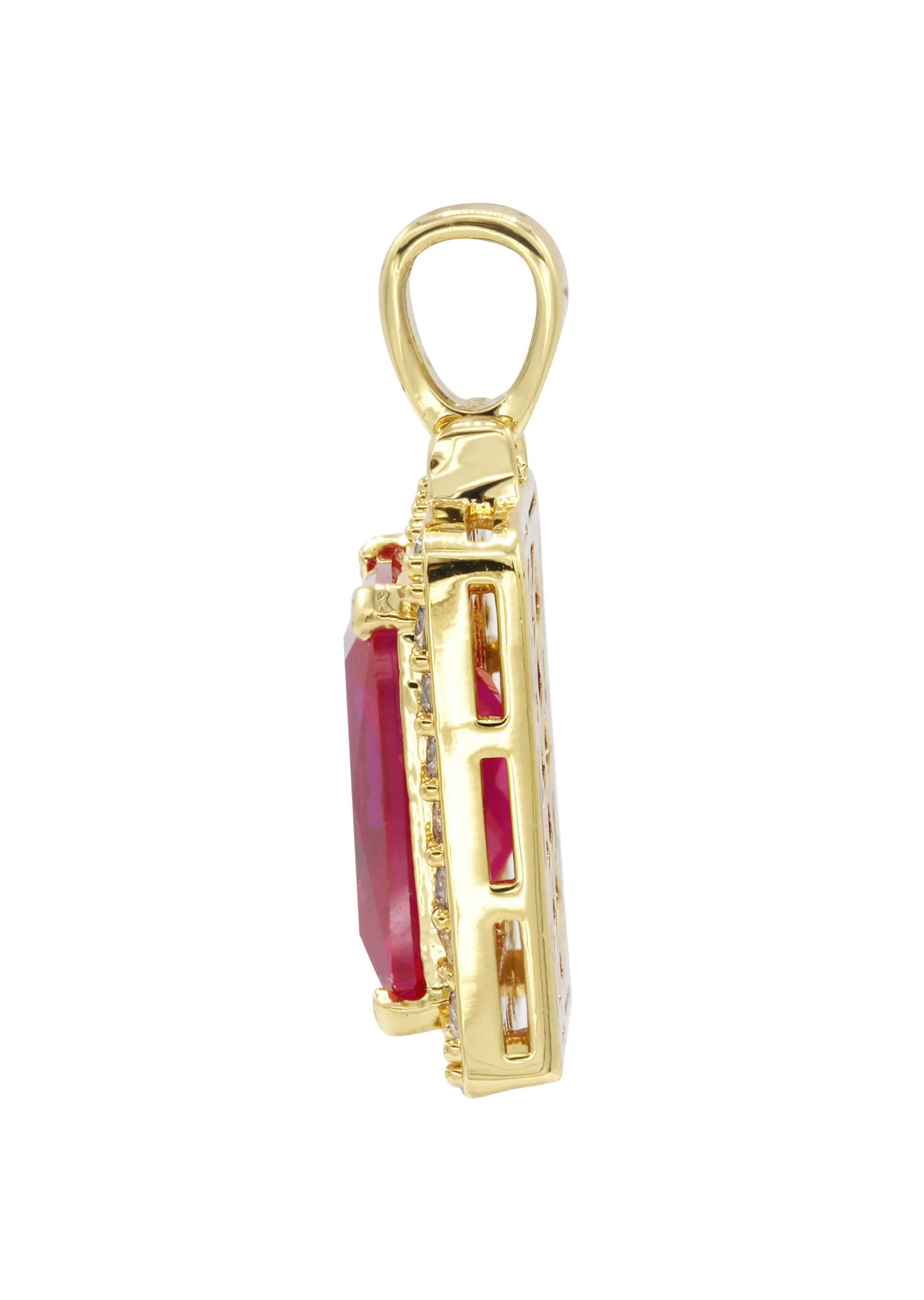 Mens Gold Ruby Pendant | 6 Grams