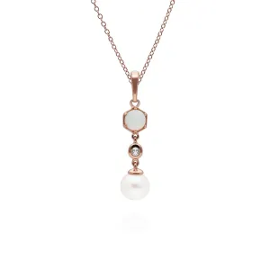 Moderne Perle, Opal & Topas Tropfen Anhänger in Vergoldetem 925 Sterling Silber