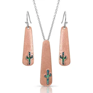 Montana Silversmiths Desert Sun Opal Cactus Jewelry Set