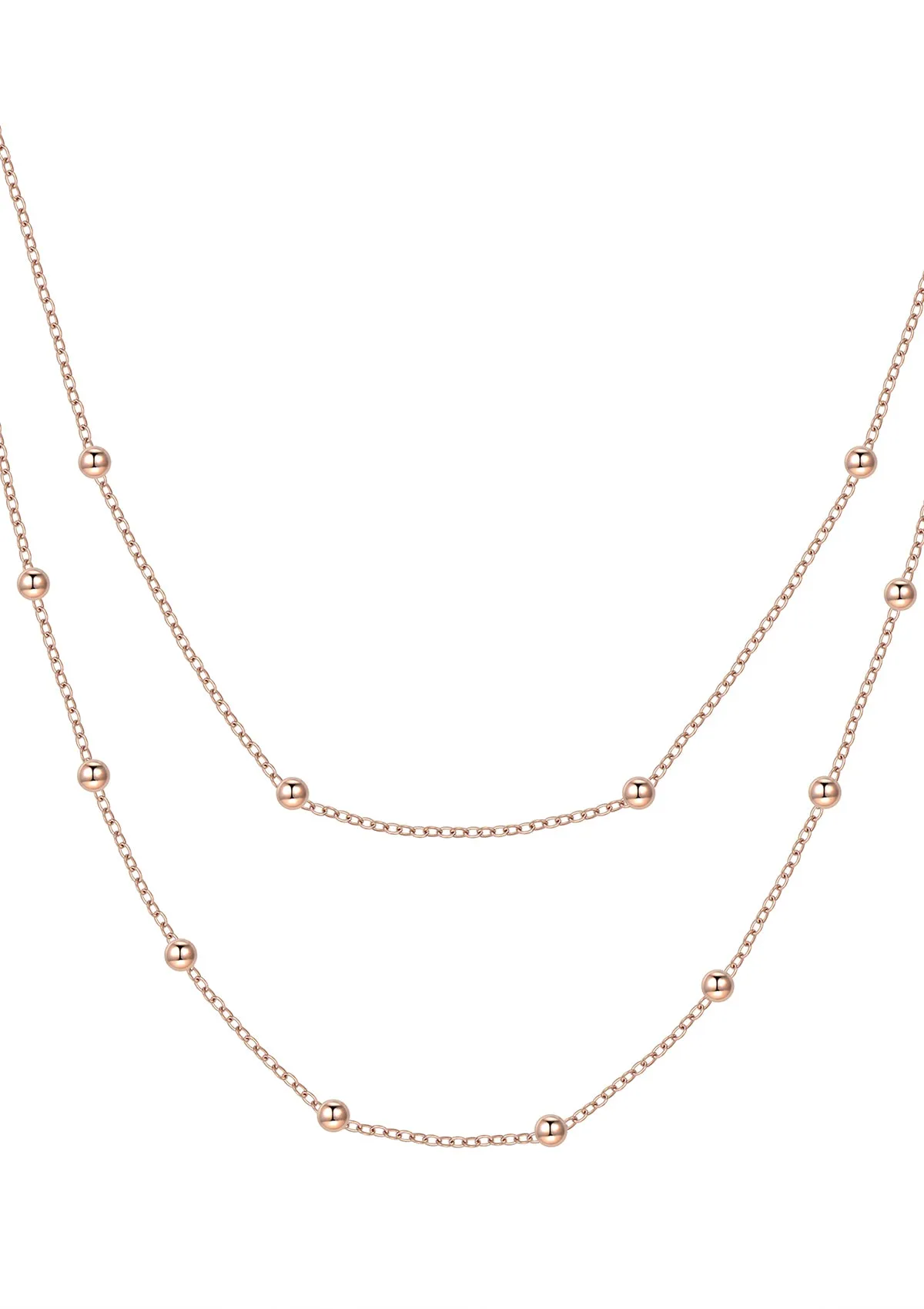 Multilayer Necklace Set Rose Gold