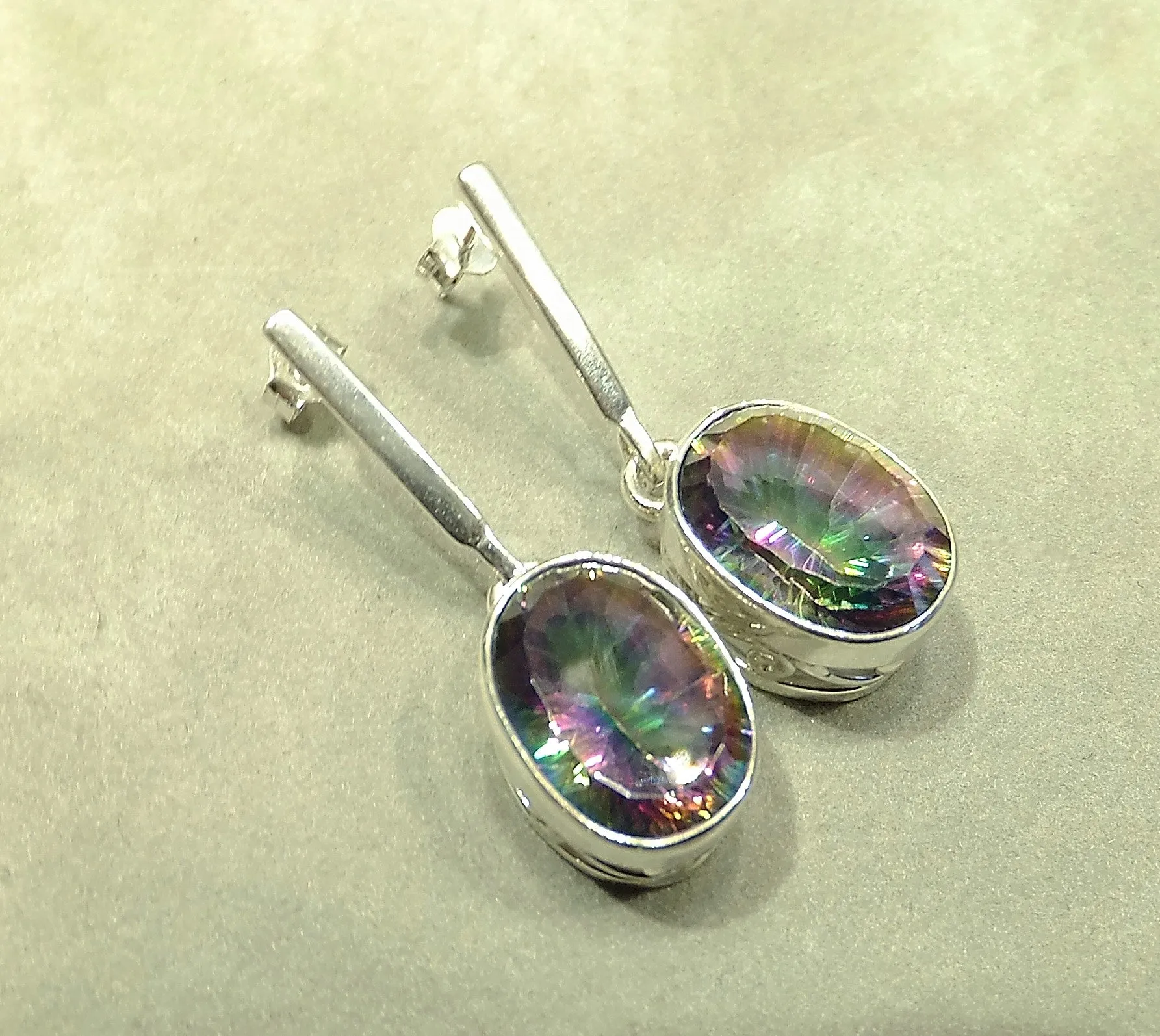 Mystics Topaz Drop Earrings In Sterling Silver