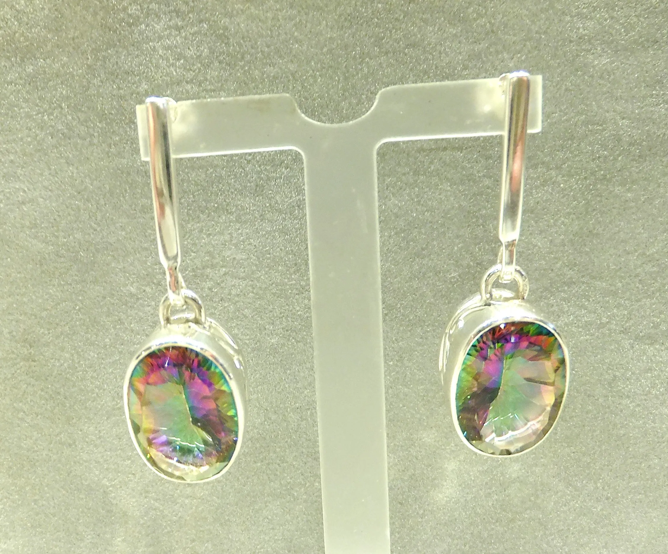 Mystics Topaz Drop Earrings In Sterling Silver