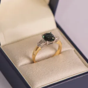 Natural Australian Sapphire Engagement Ring