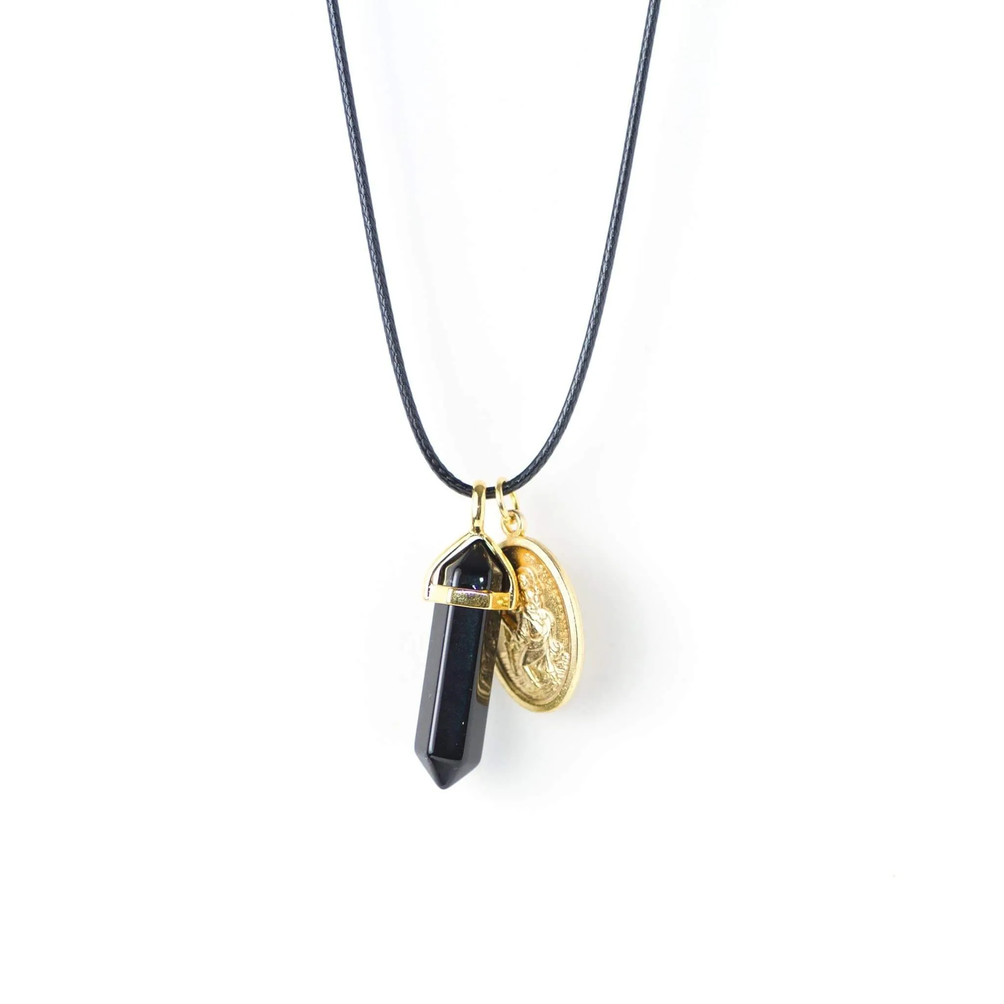 Necklace | Black Choker Gold