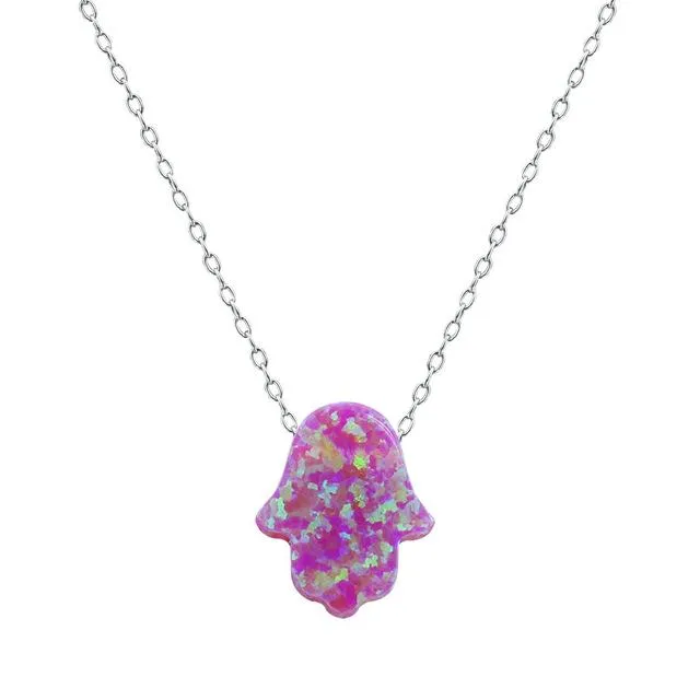 Opal Necklace Pendants in 8 Colors 925 Silver