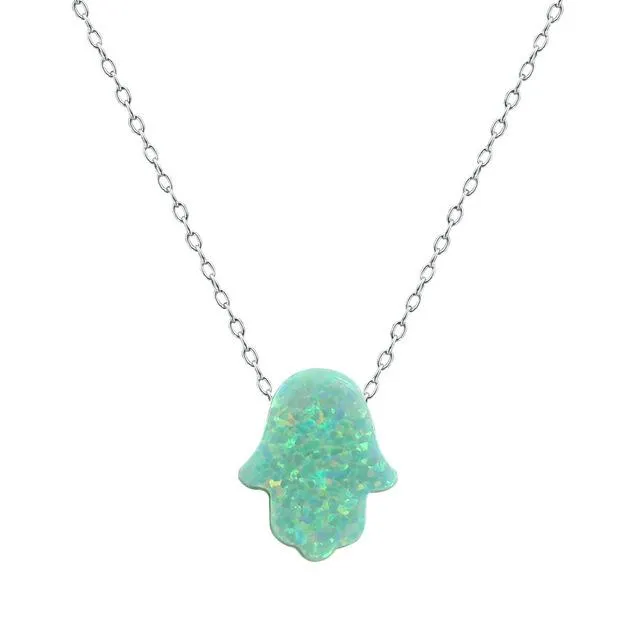 Opal Necklace Pendants in 8 Colors 925 Silver