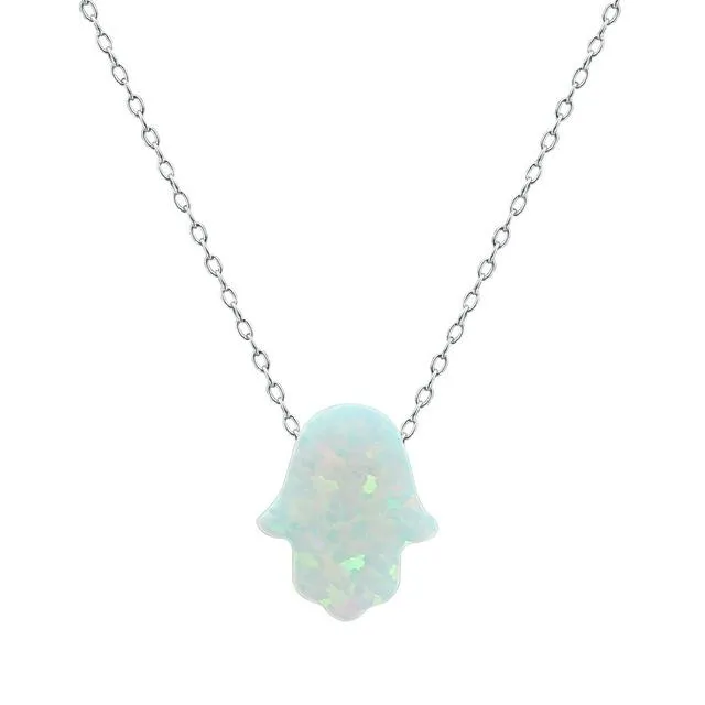 Opal Necklace Pendants in 8 Colors 925 Silver