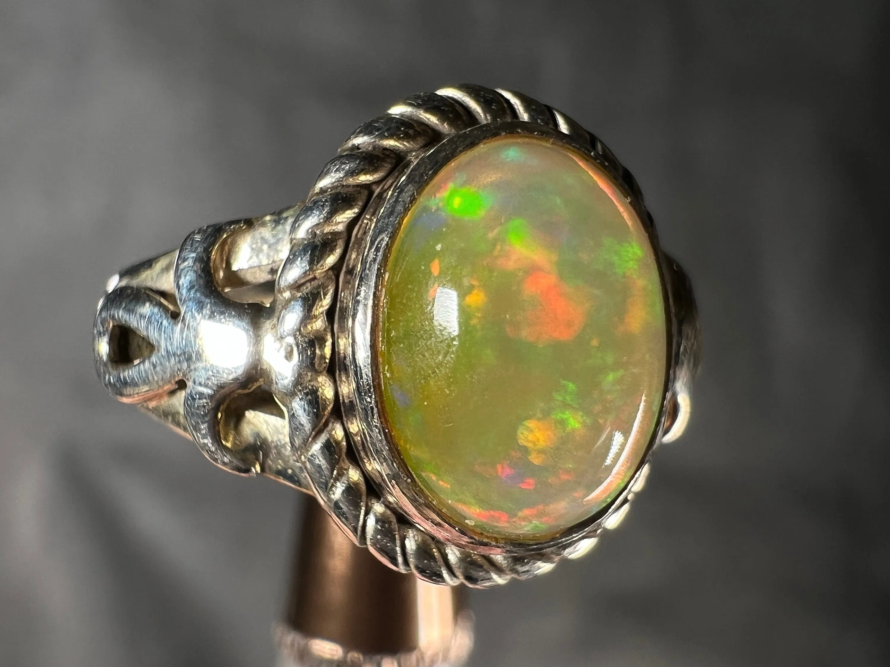 OPAL RING - Sterling Silver, Size 5.5 - Ethiopian Opal Rings for Women, Bridal Jewelry, Welo Opal, 51739