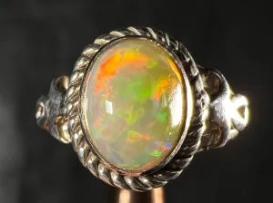 OPAL RING - Sterling Silver, Size 5.5 - Ethiopian Opal Rings for Women, Bridal Jewelry, Welo Opal, 51739