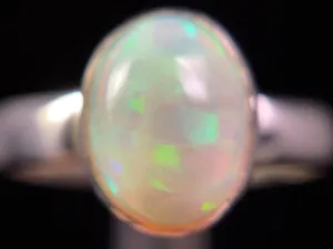 OPAL RING - Sterling Silver, Size 6.5 - Dainty Opal Ring, Opal Jewelry, Welo Opal, 49292