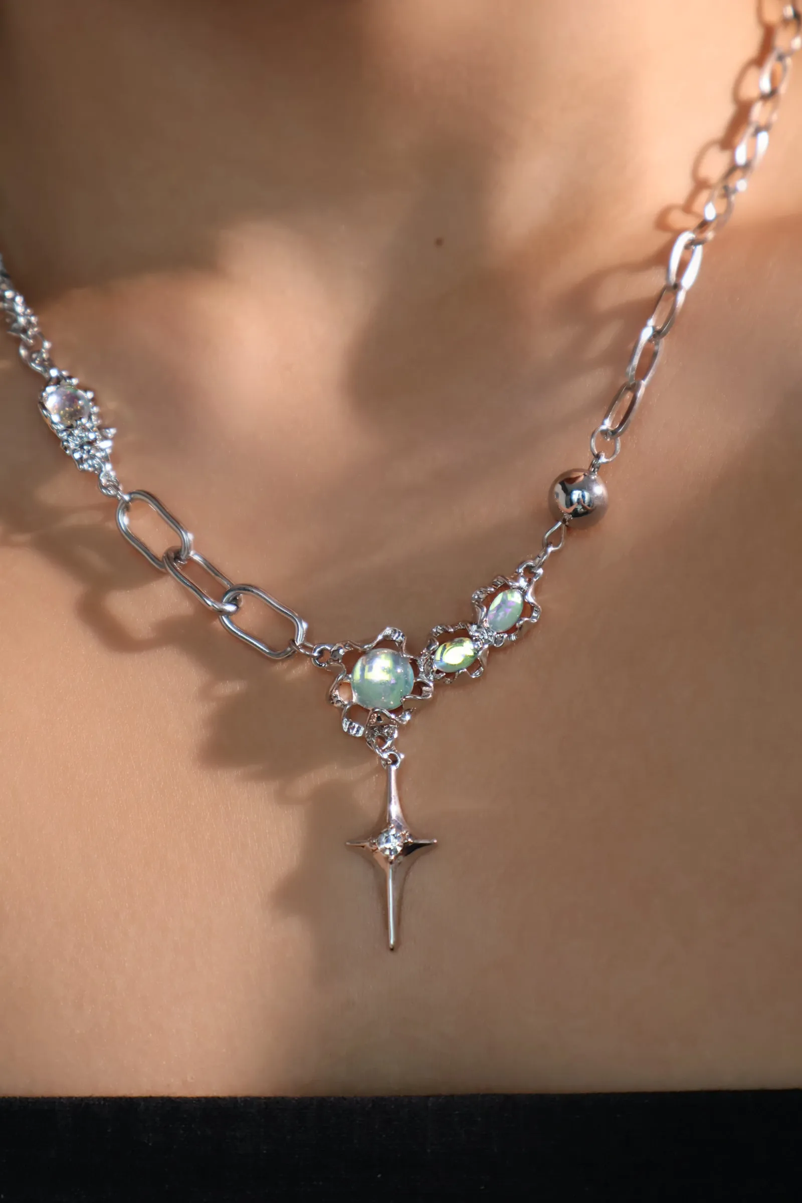 Opal Star Necklace