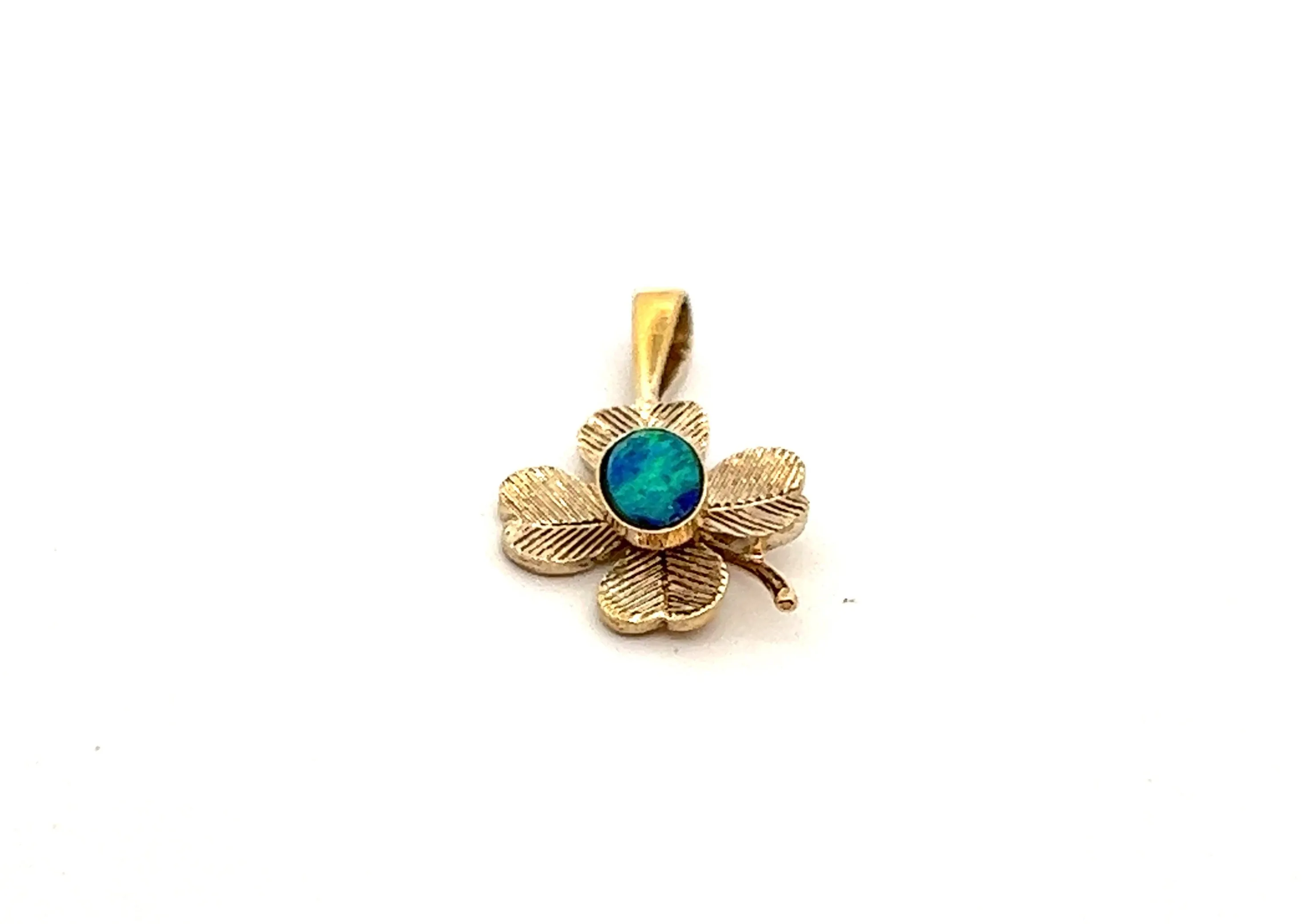 Opal Triplet Gold Plated Clover Pendant