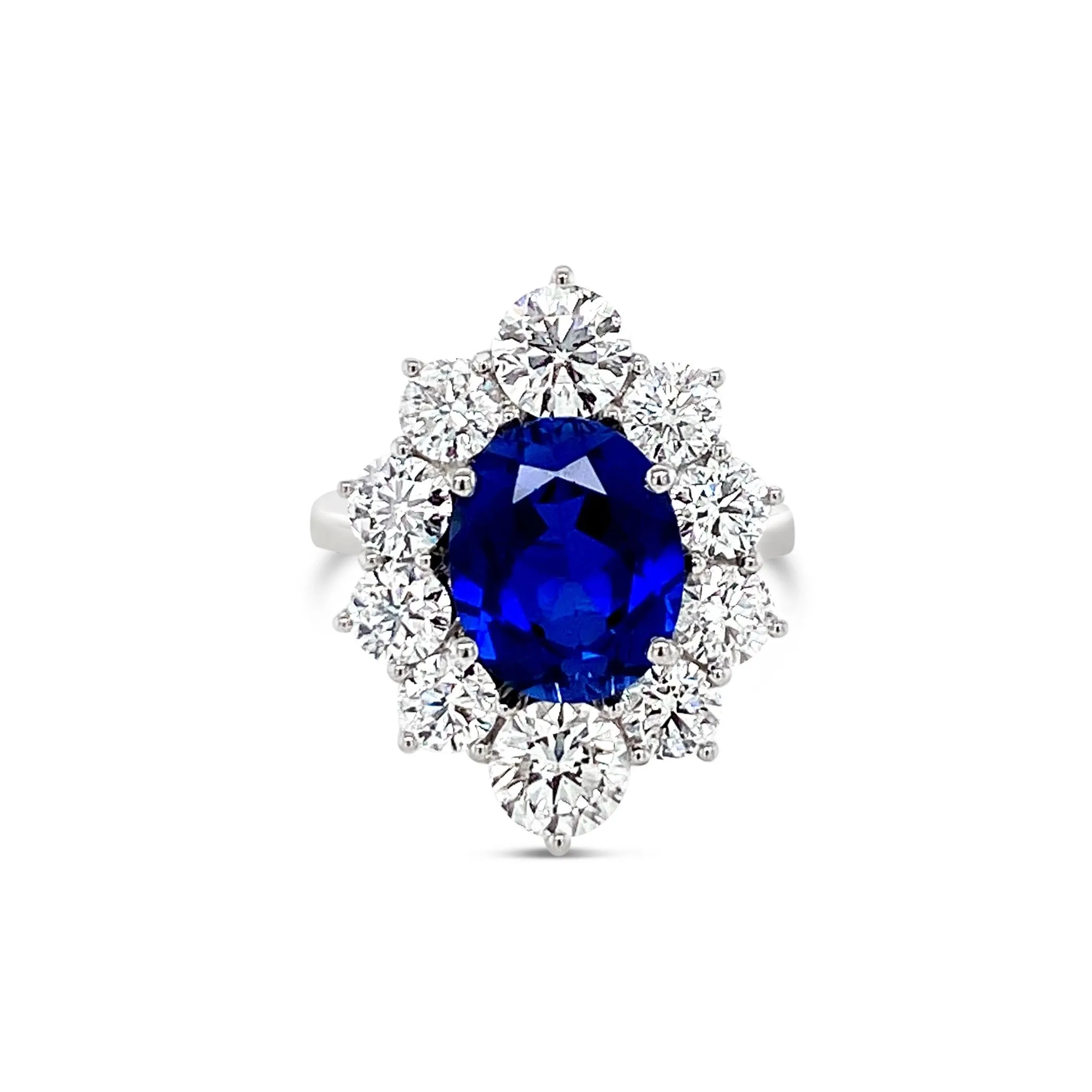 Oval cut Sapphire & Diamonds "Royal" Ring