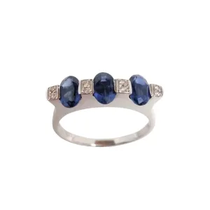 Oval Sapphire Diamond Ring