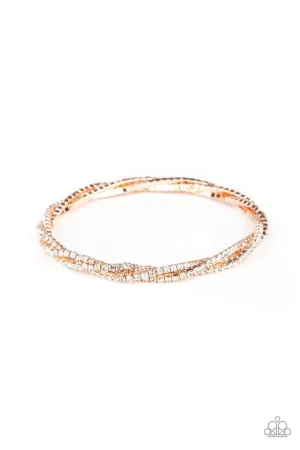 Paparazzi Bracelet ~ Glitzy Gleam - Rose Gold