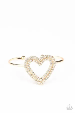 Paparazzi Bracelet ~ Heart Opener - Gold