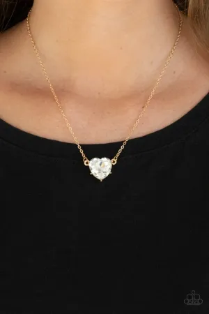 Paparazzi Necklace ~ She Works HEART For The Money - Gold