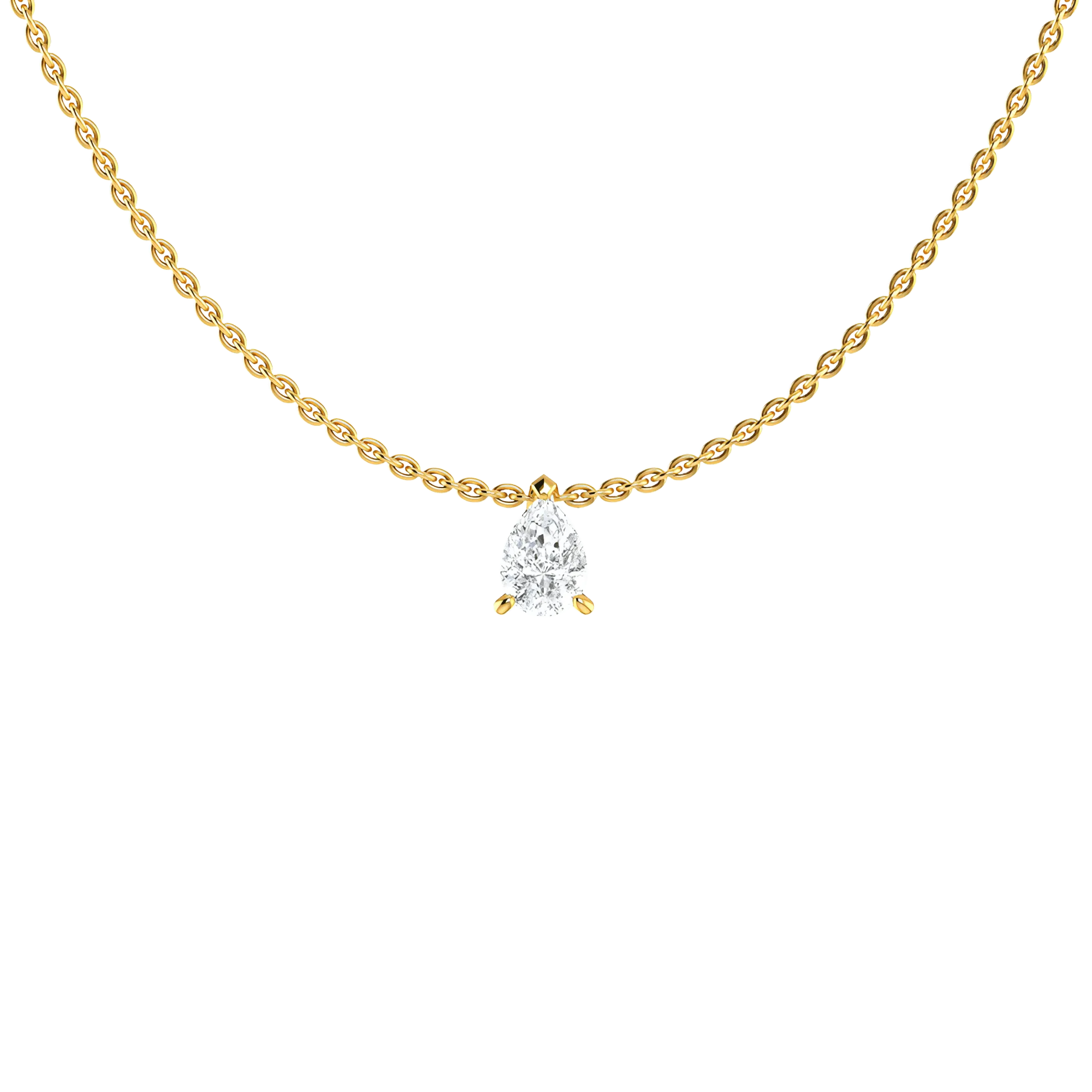 Pear solitaire necklace