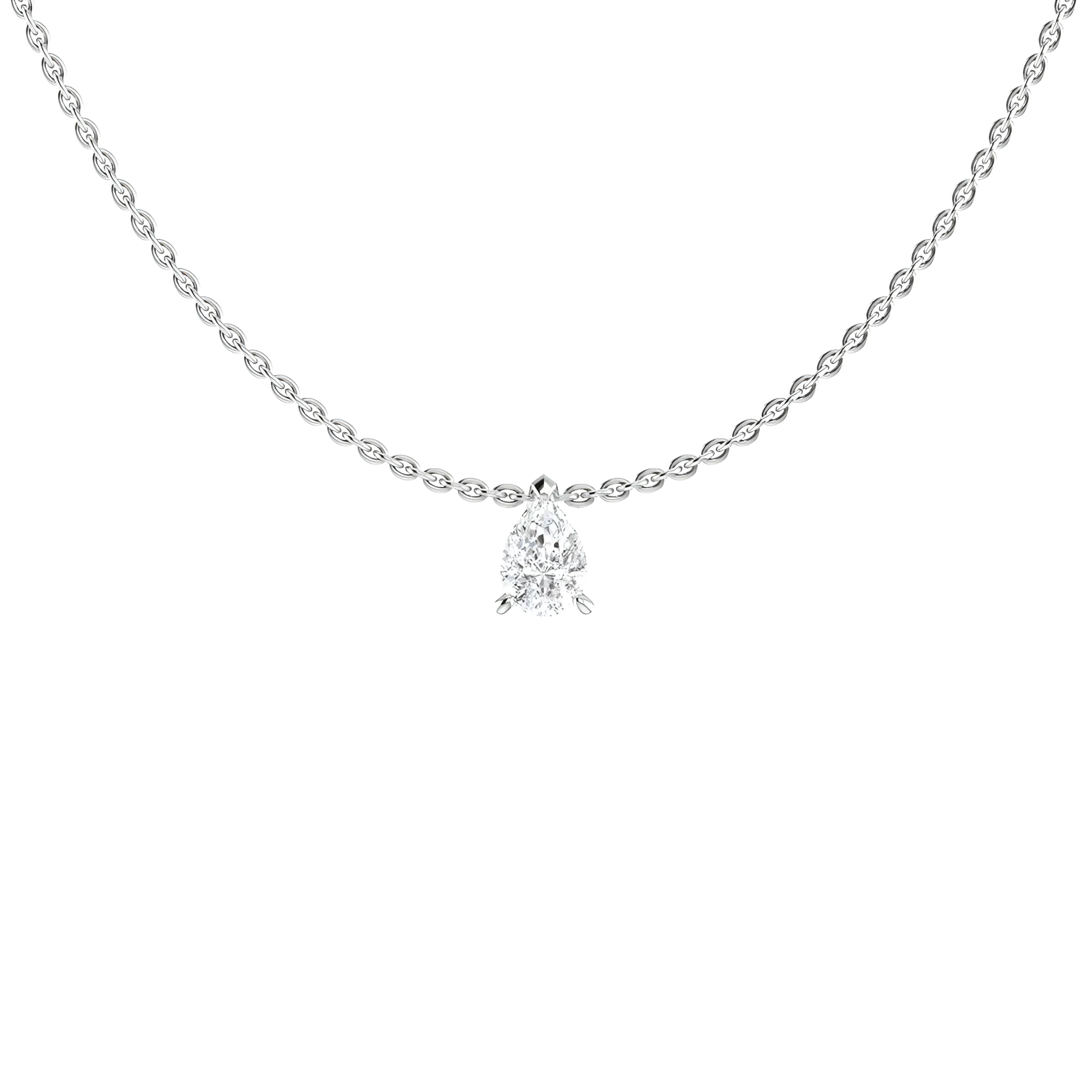 Pear solitaire necklace