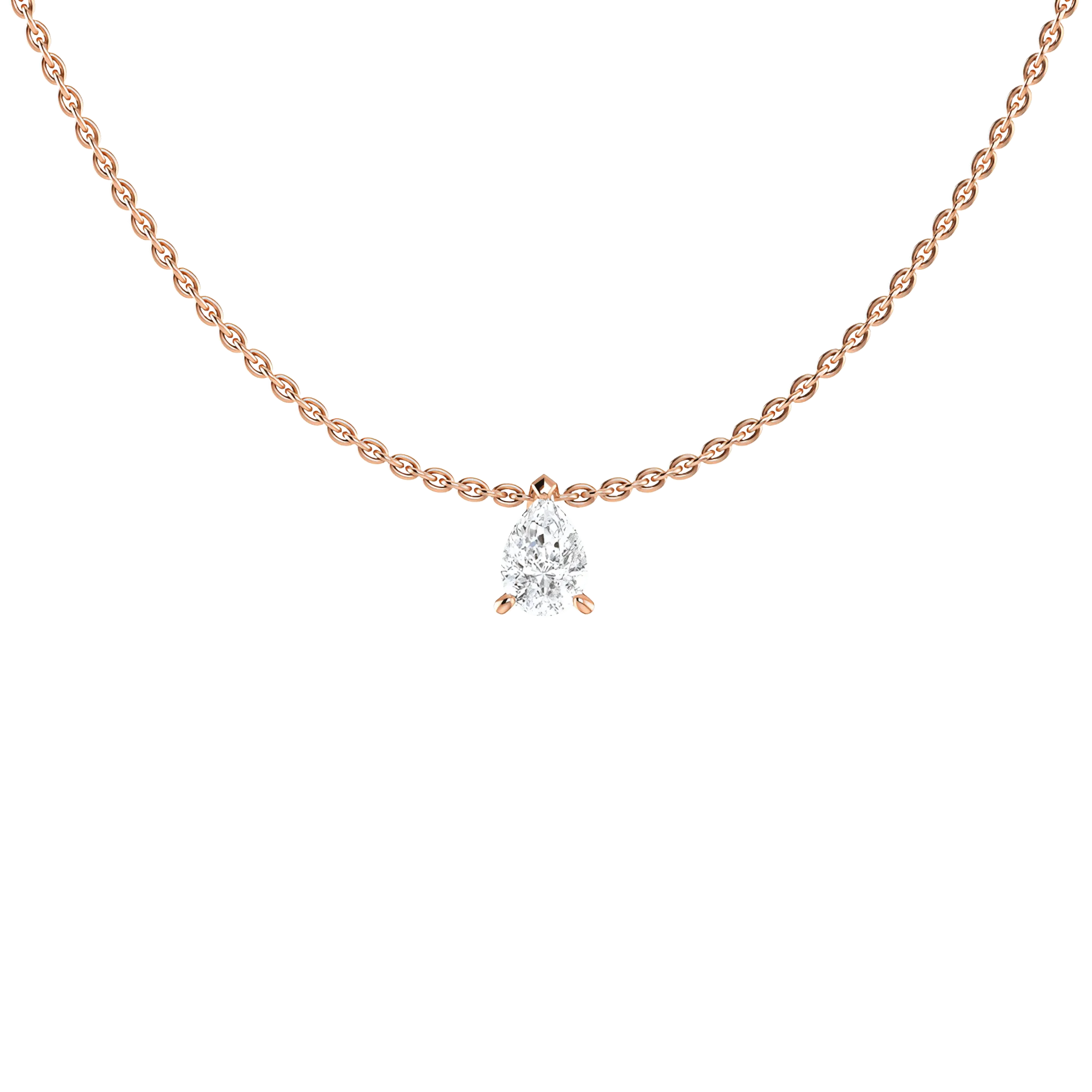 Pear solitaire necklace