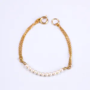 Pearl Bead Bracelet Gold & Cream