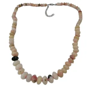 Pearlz Gallery Pink Opal Roundell Knotted Graduation Necklace