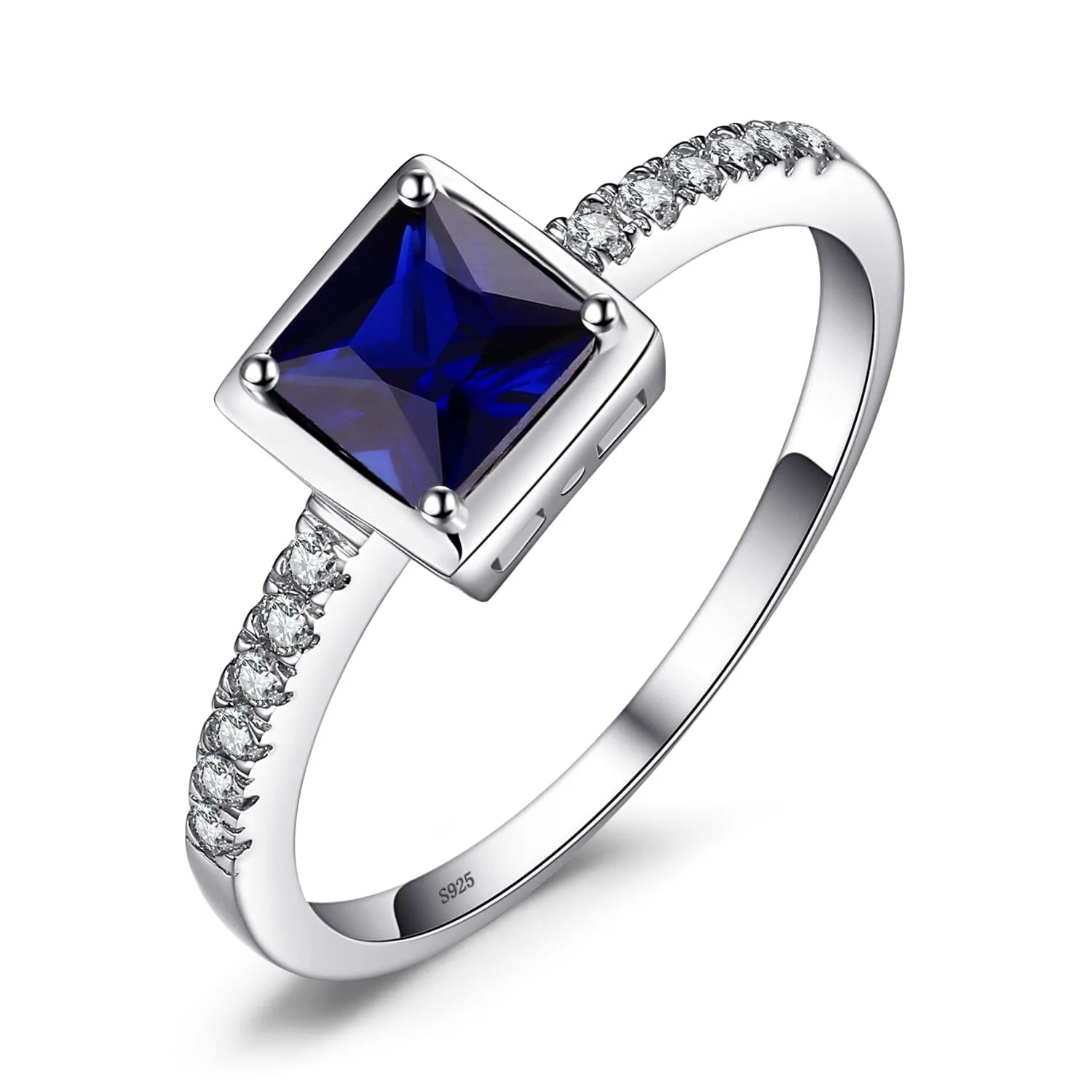 Perfect Square Sapphire 925 Sterling Silver Ring