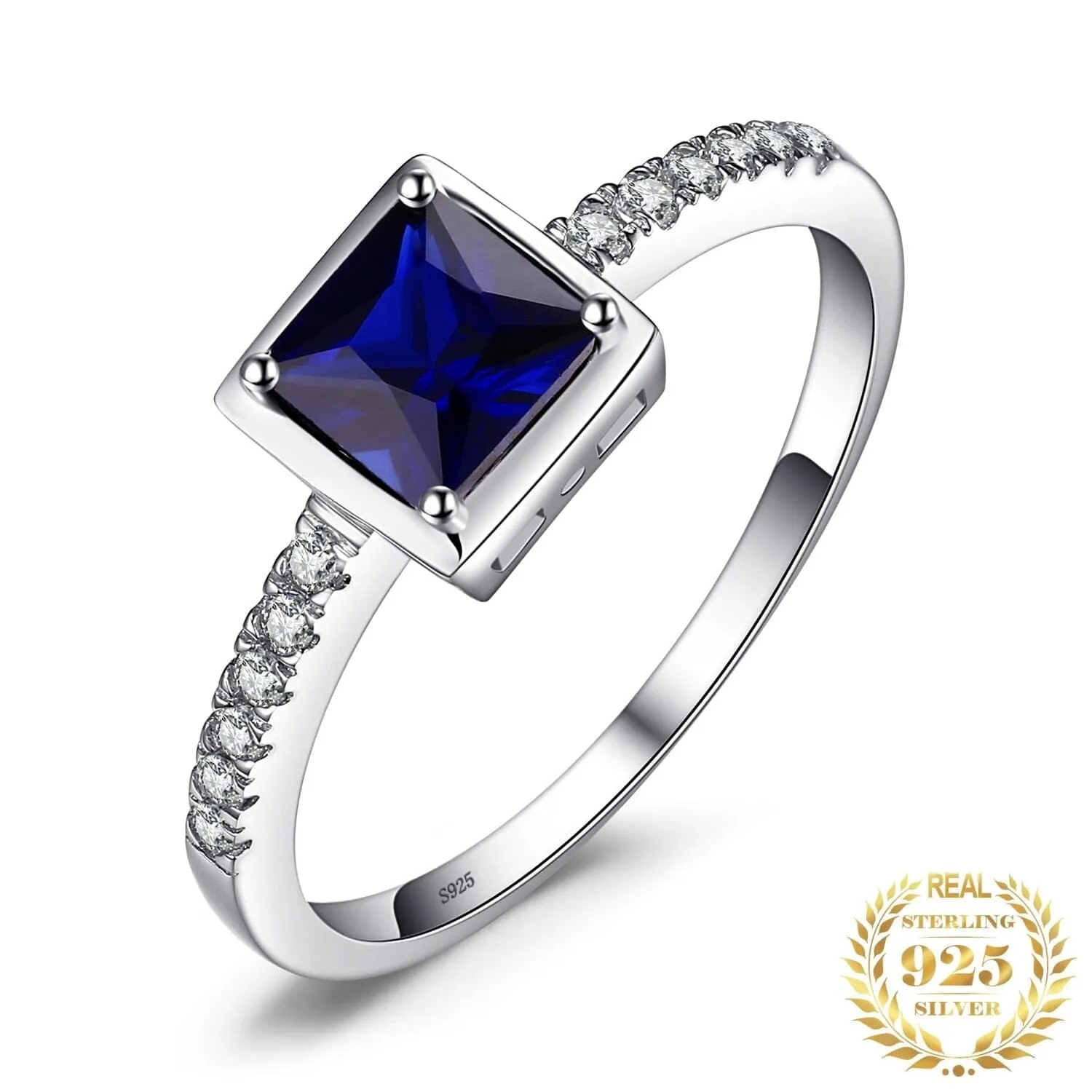 Perfect Square Sapphire 925 Sterling Silver Ring