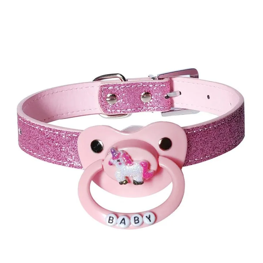 Pink Glitter Pacifier Gag