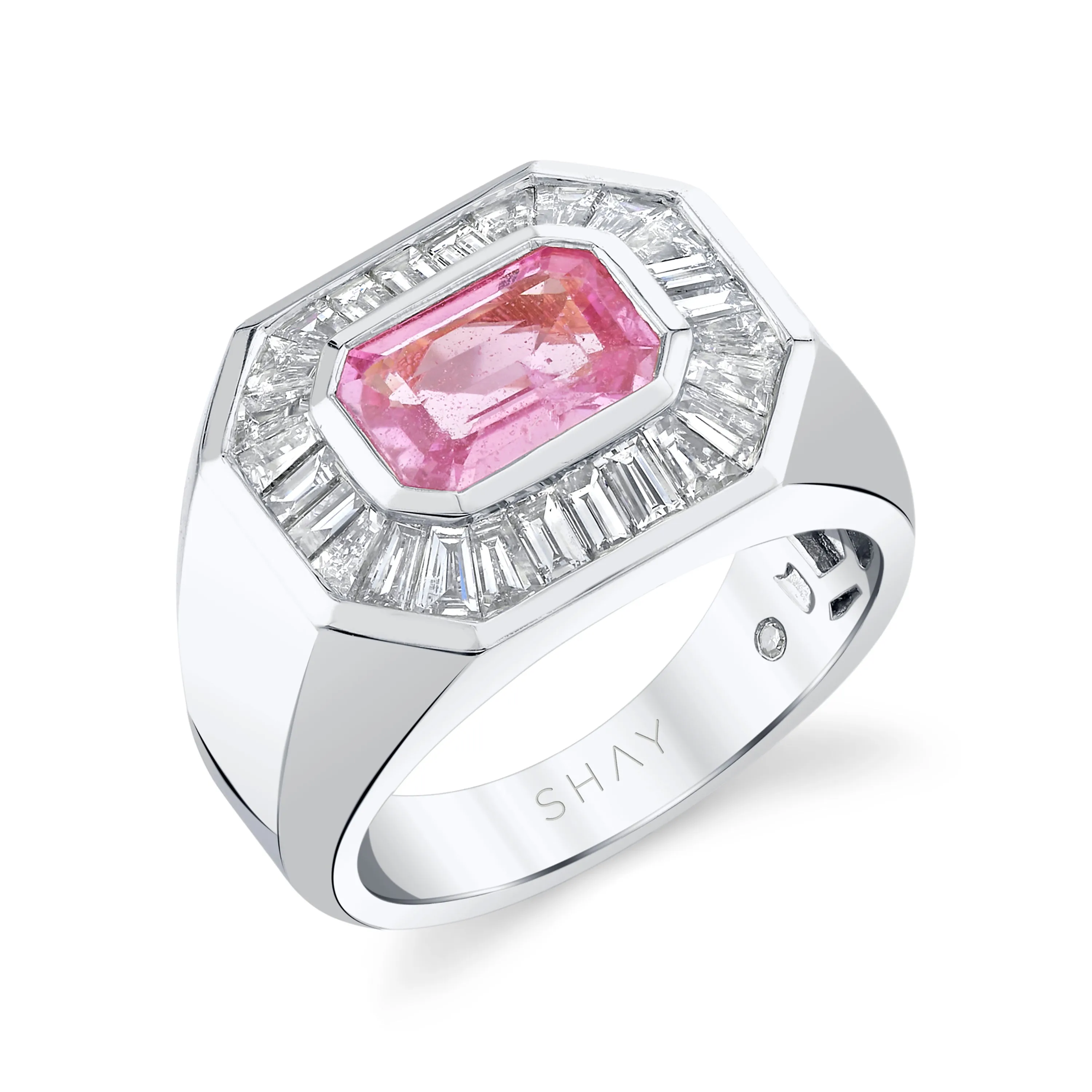 PINK SAPPHIRE & DIAMOND BAGUETTE CHAMPIONSHIP RING