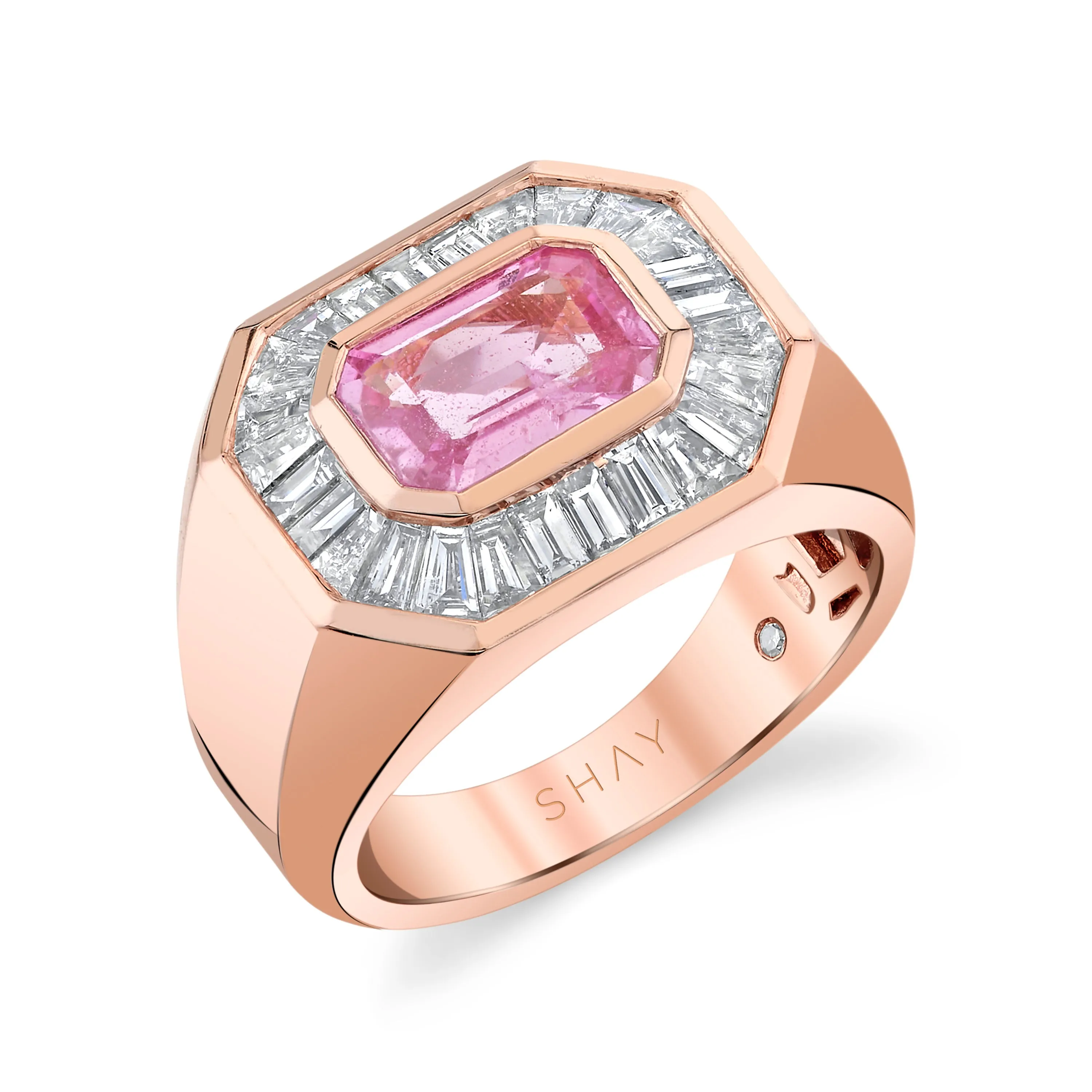 PINK SAPPHIRE & DIAMOND BAGUETTE CHAMPIONSHIP RING