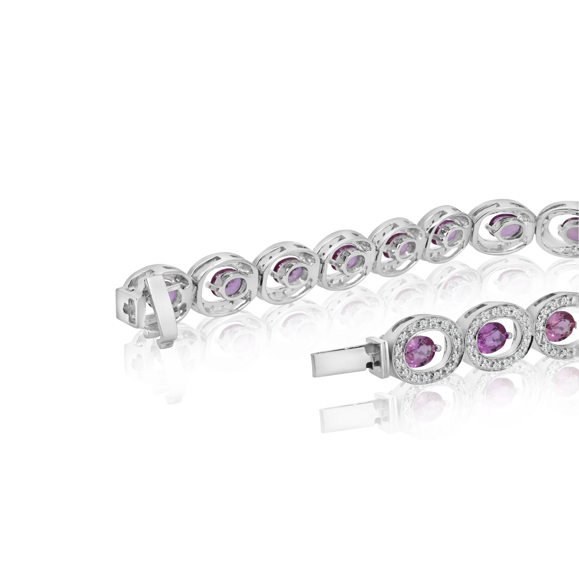 Pink Sapphire & Diamond Bracelet