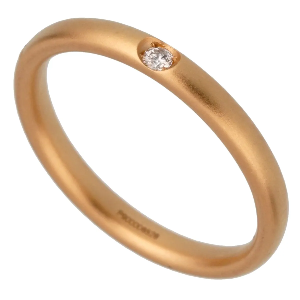 Pomellato  Rose Gold Satin Finish Diamond Band Ring Sz 6 1/2