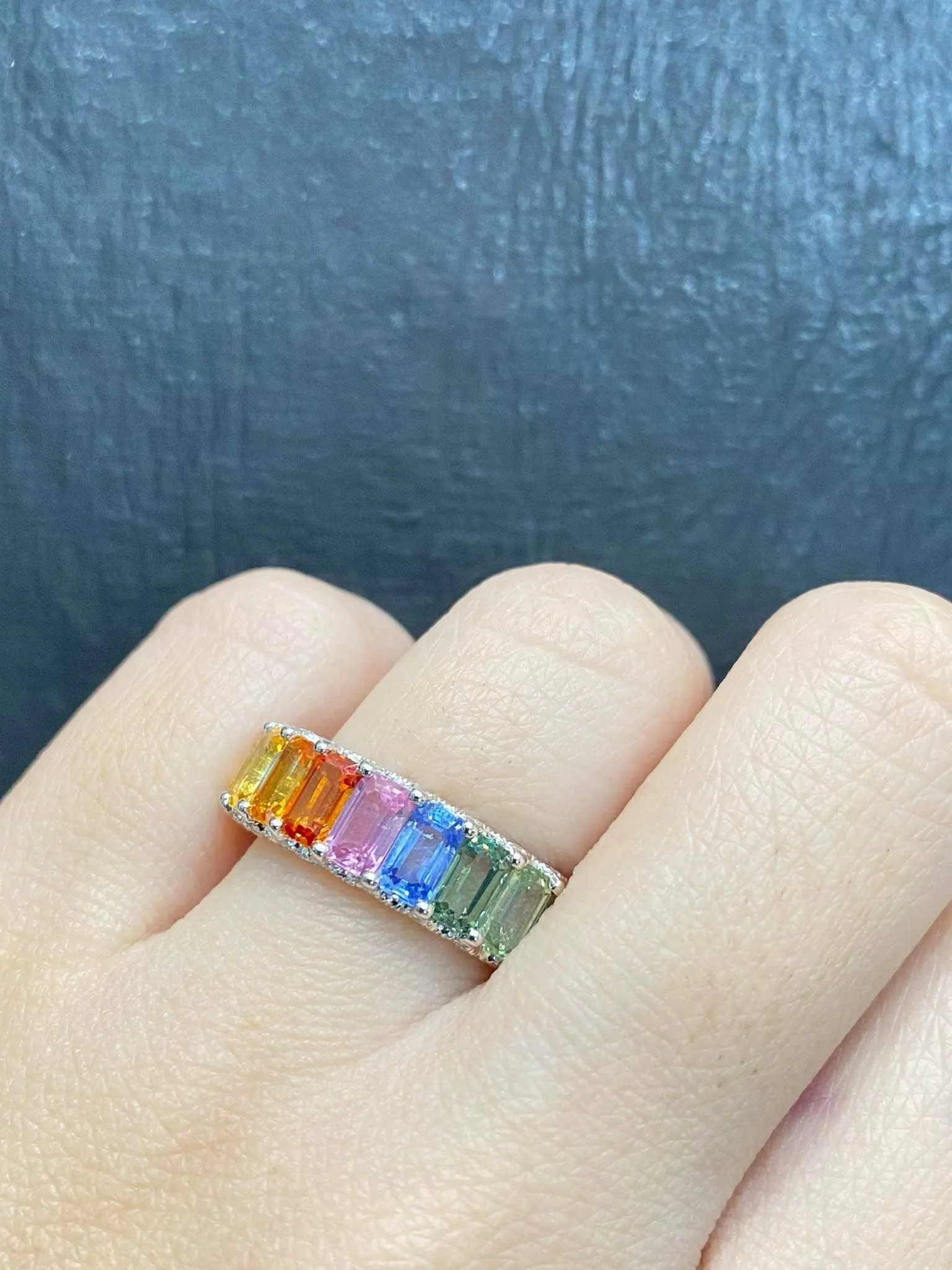 PREORDER | Rainbow Sapphire Full Eternity Ring (Size 9.5) #EternityByLVNA