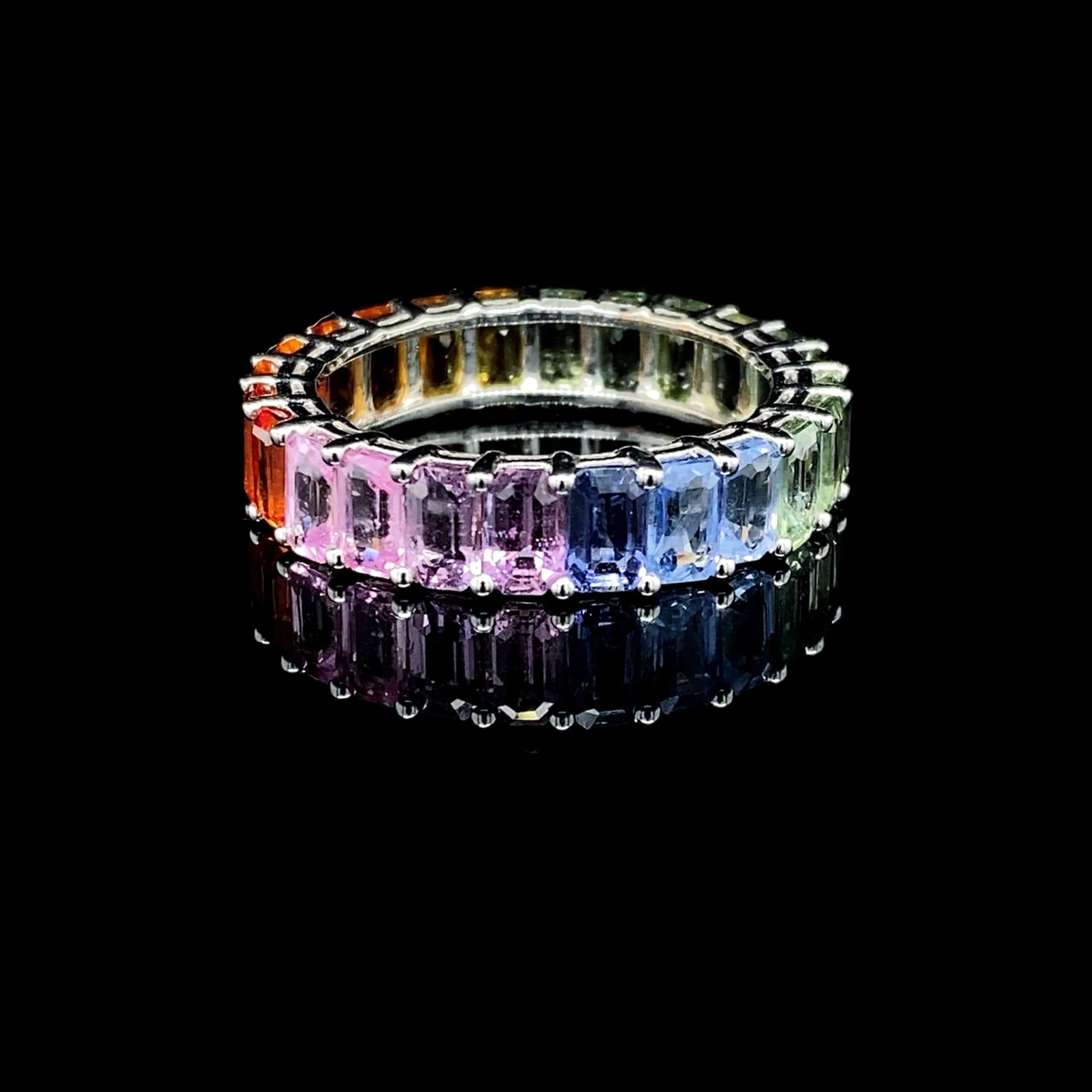 PREORDER | Rainbow Sapphire Full Eternity Ring (Size 9.5) #EternityByLVNA