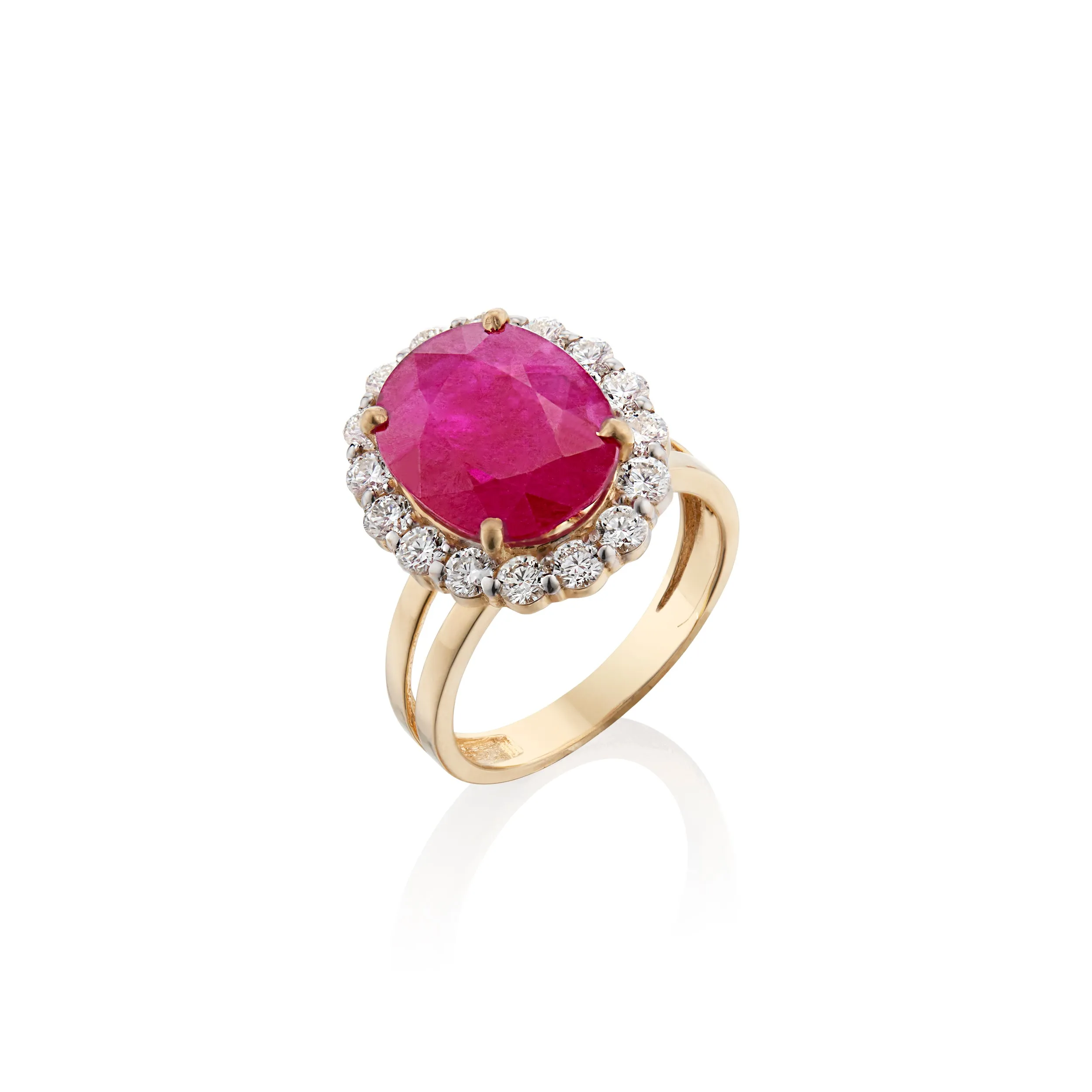 Rani Ruby (6.03ct) and Diamond (1.08ct)Ring, 18k Gold