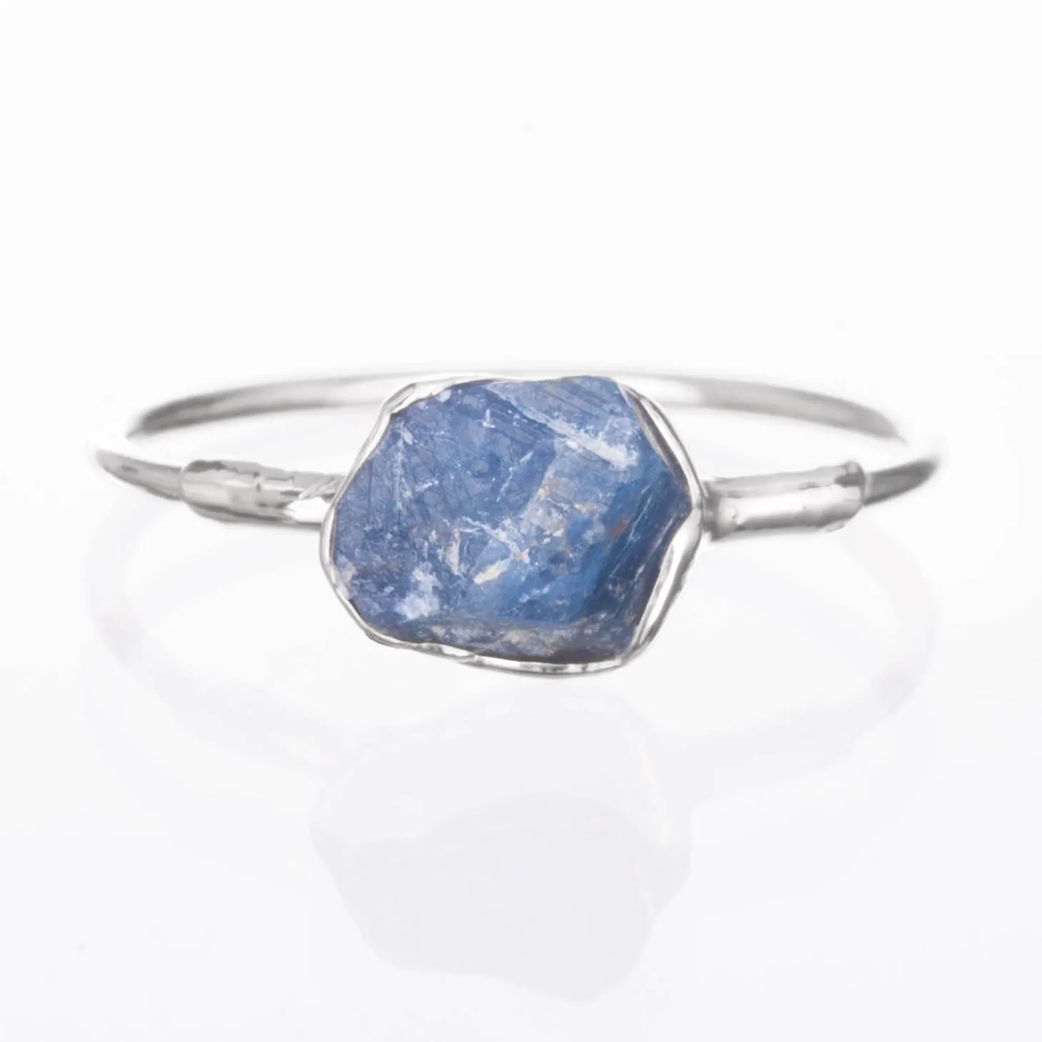 Raw Sapphire Ring in Sterling Silver