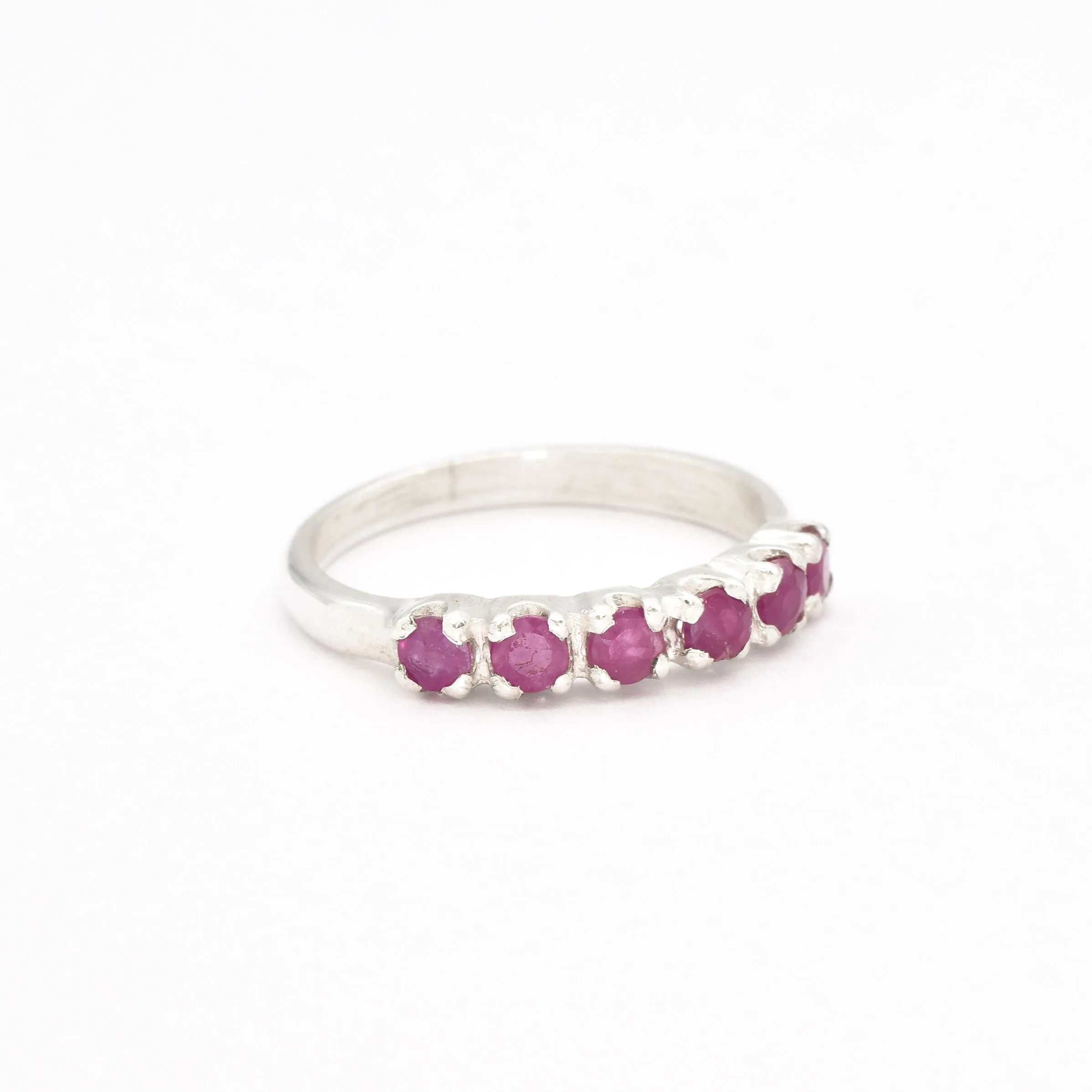 Red Eternity Ring - Natural Ruby Ring, July Birthstone Ring