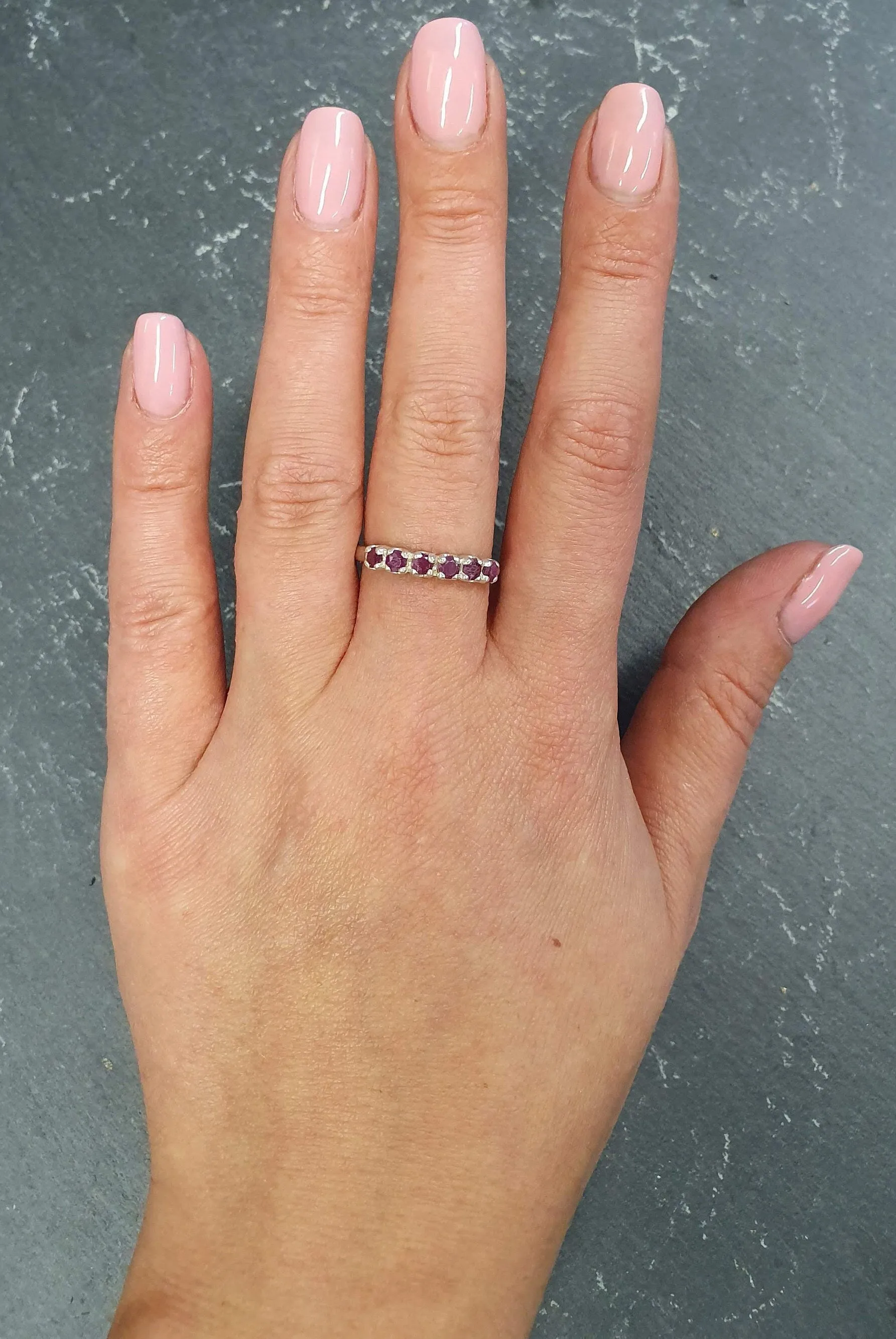 Red Eternity Ring - Natural Ruby Ring, July Birthstone Ring