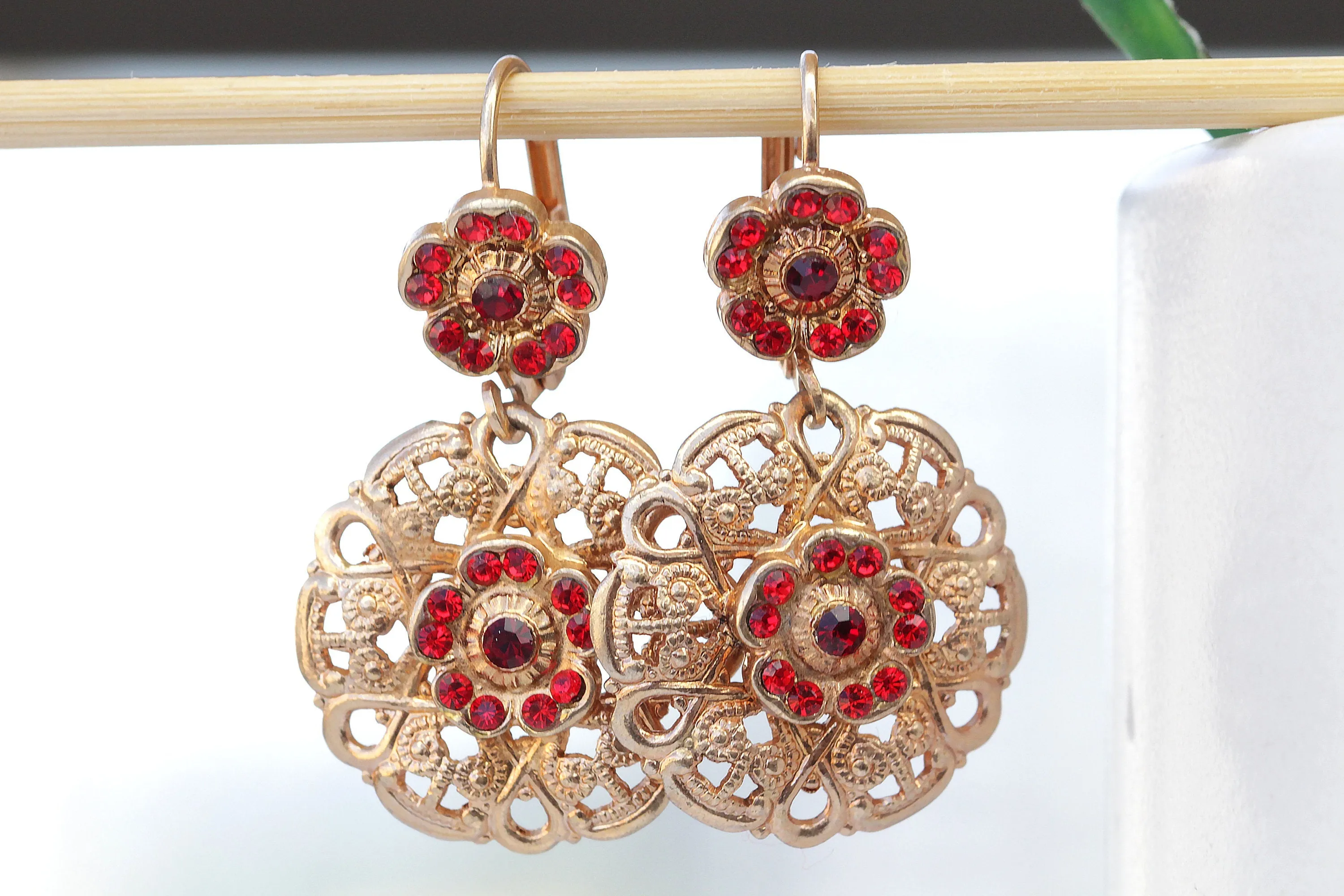 RED Rose Gold EARRINGS