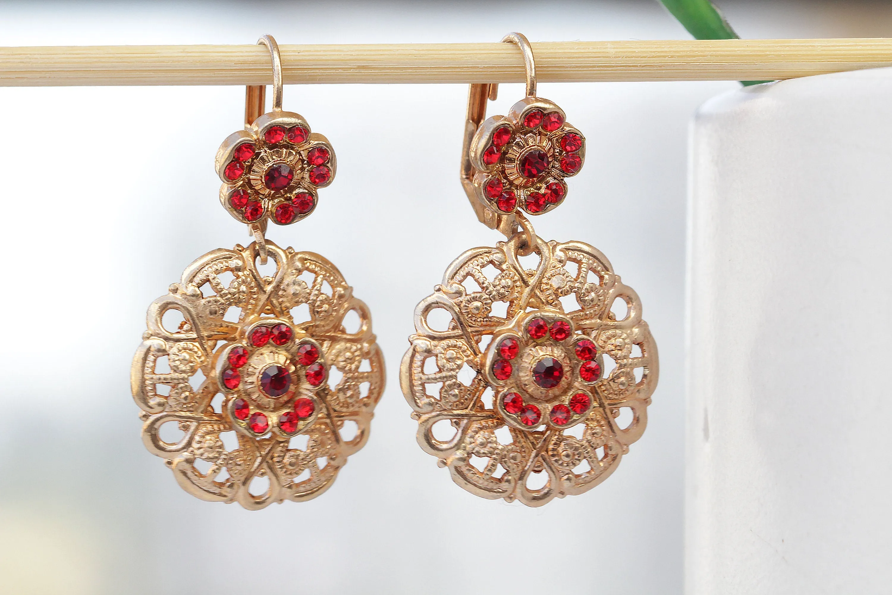 RED Rose Gold EARRINGS