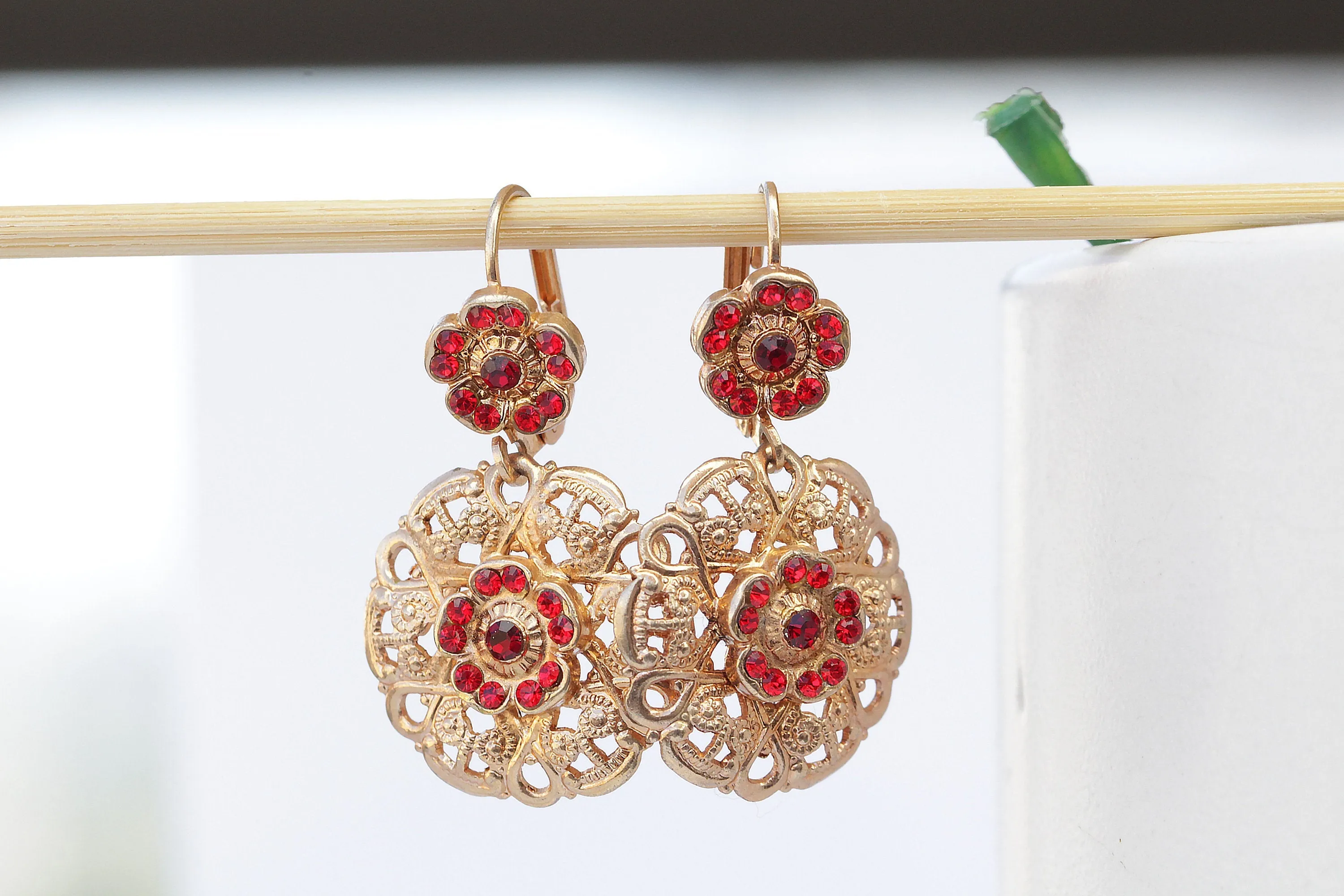 RED Rose Gold EARRINGS