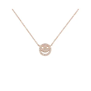 Rose Gold Crystal Smiley Face Necklace