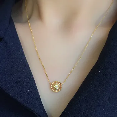 Round Star Pendant Necklace