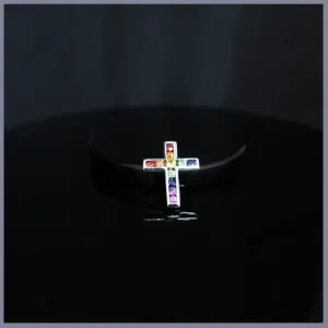 RSJ261 Rainbow Sapphire Cross Pendant